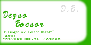 dezso bocsor business card